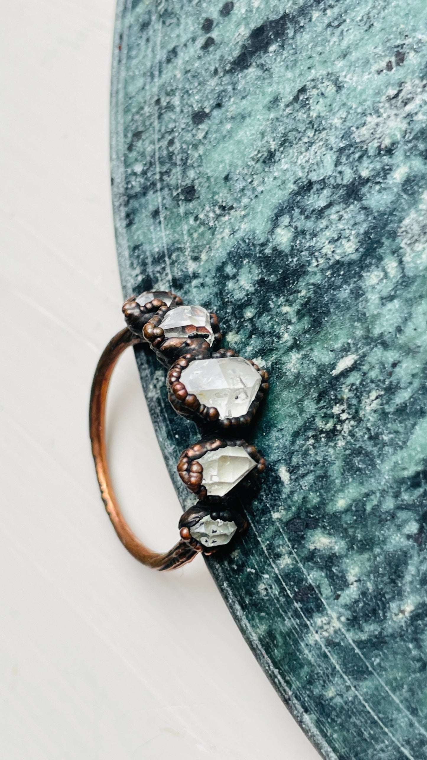 Copper and Crystal Ring