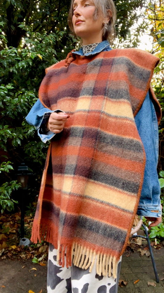 Woolen Blanket Poncho