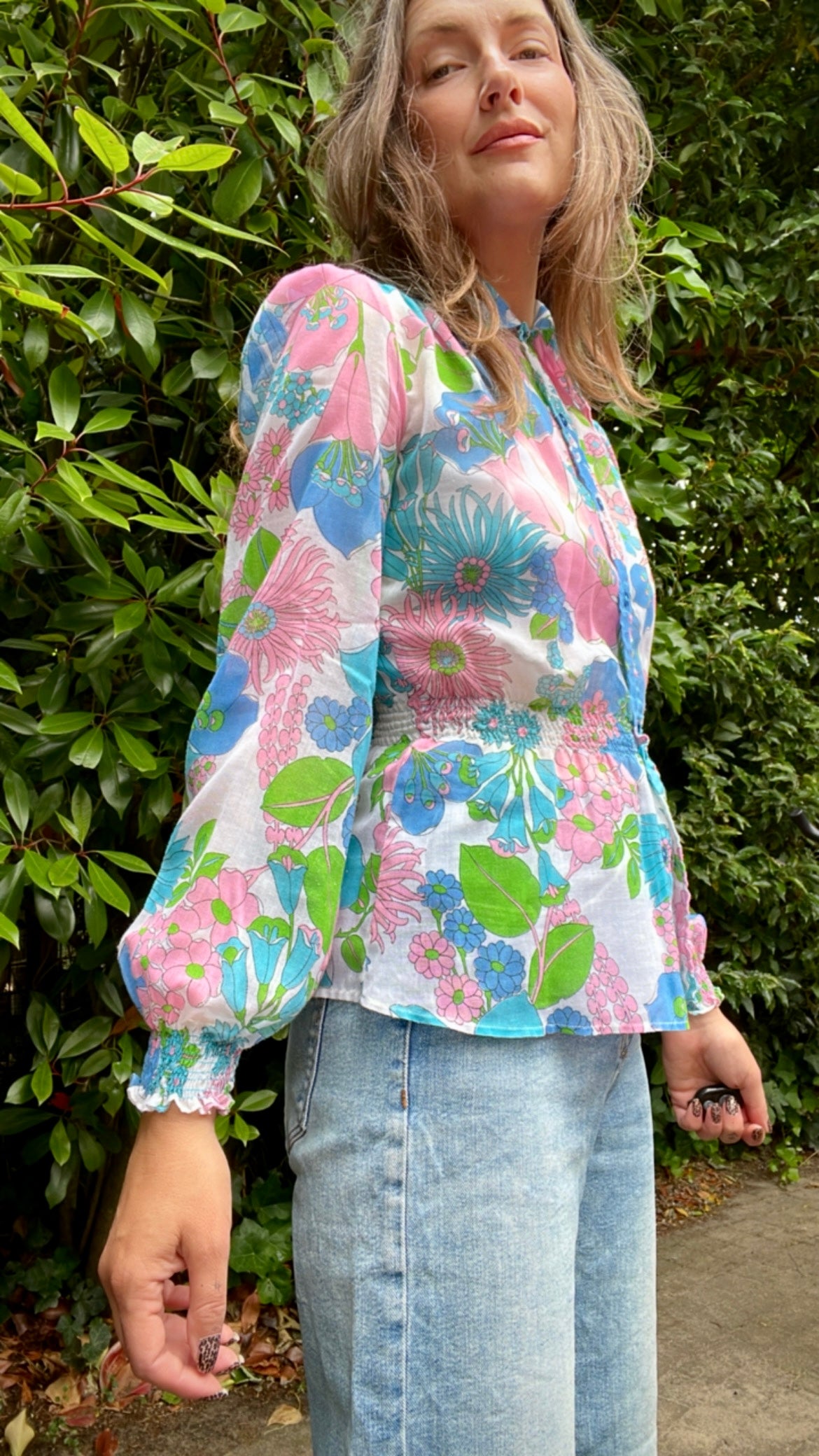 60s Floral Top