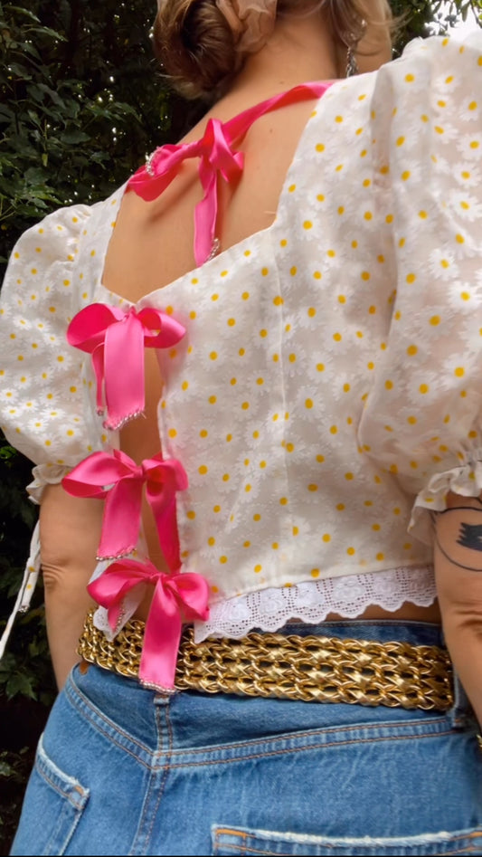 Reworked • Daisy & Bow Top