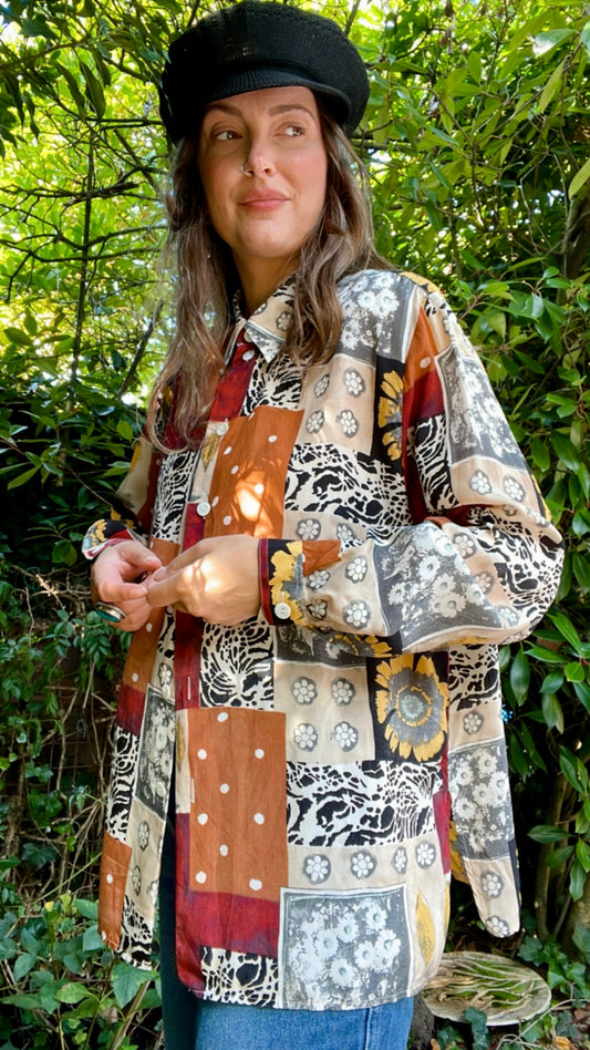 Patchwork Print Shirt