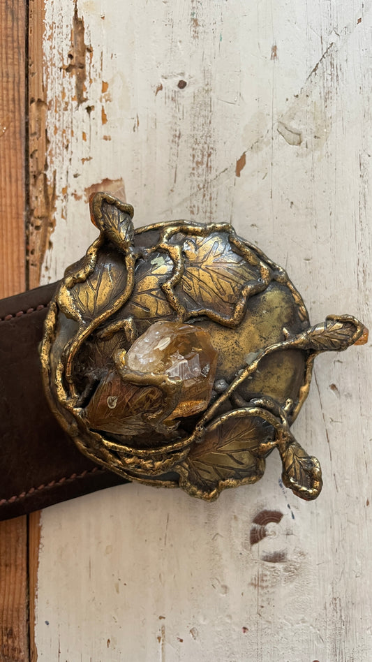 Brutalist Citrine Brass Belt