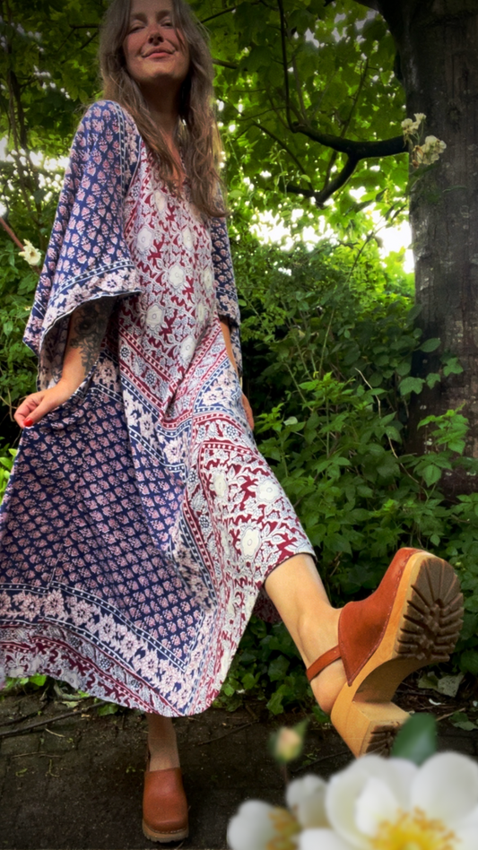 Cotton Blockprint Maxi Dress