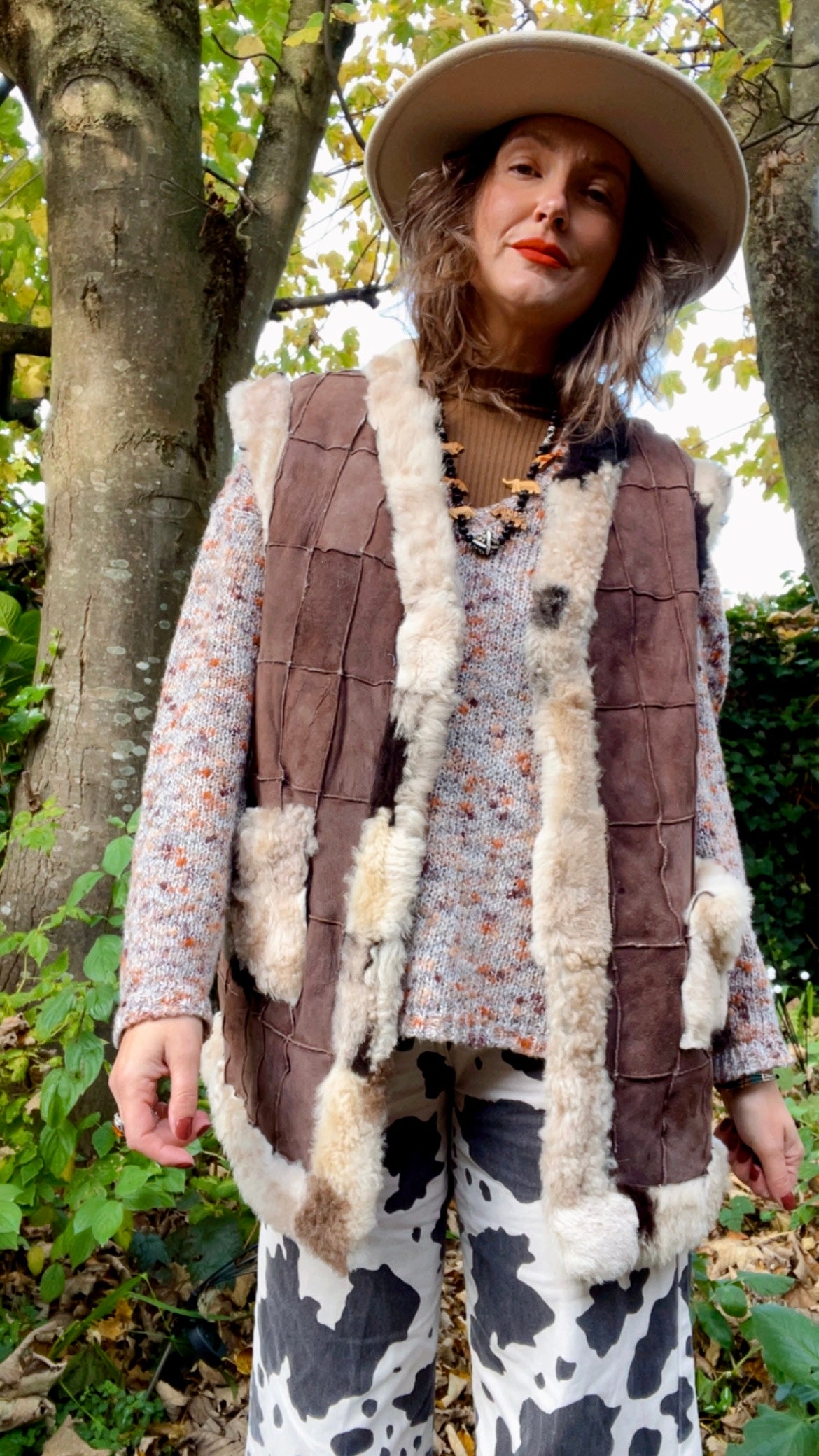 Shearling Patchwork Waistcoat
