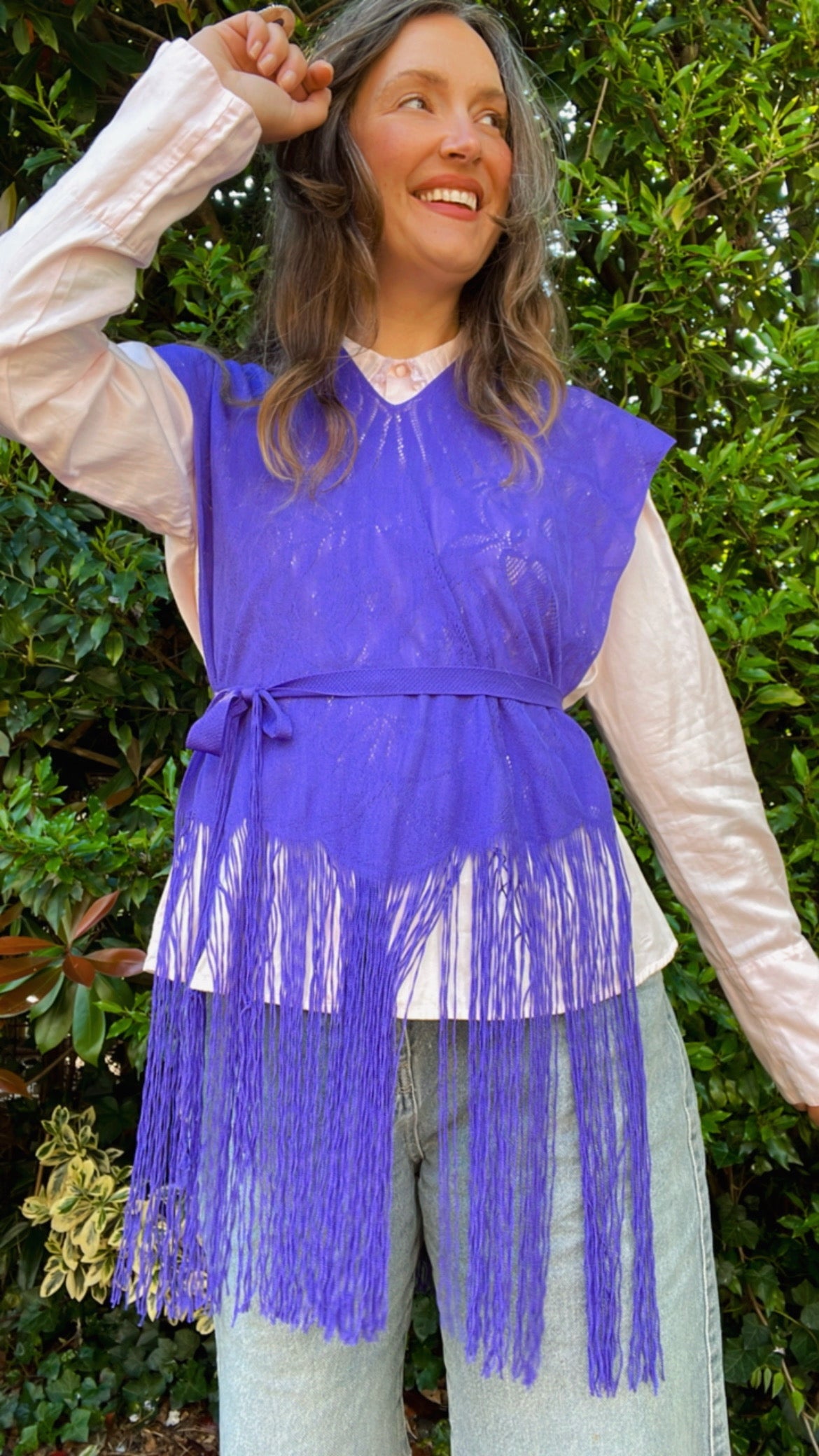 Lace Fringe Poncho