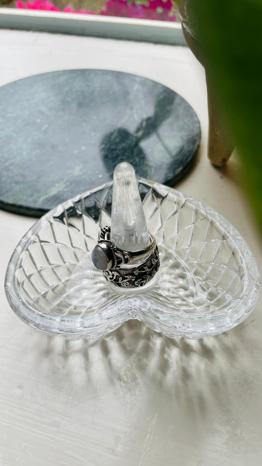 Crystal Heart Ring Holder