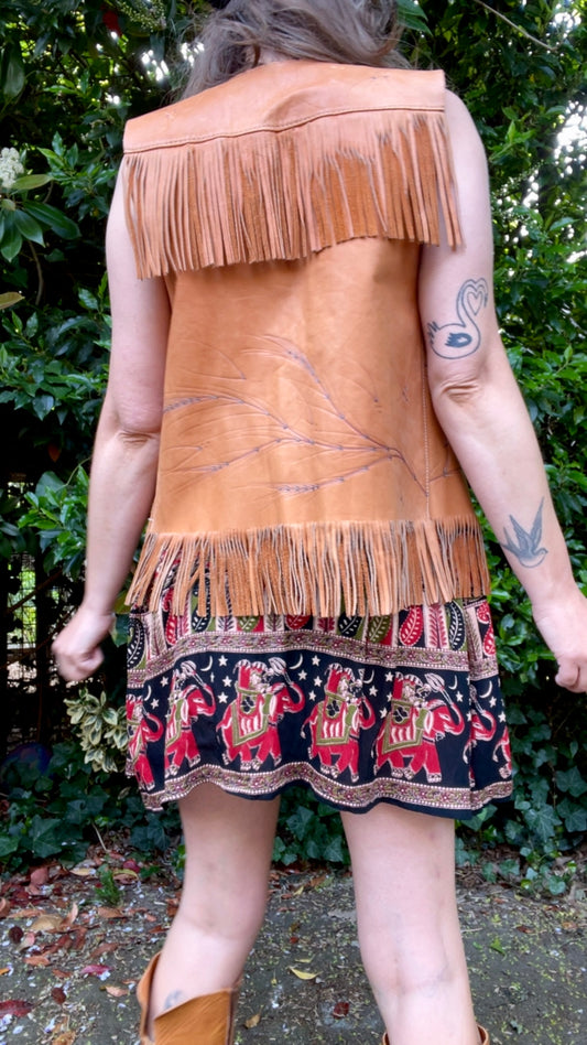 Western Leather Waistcoat
