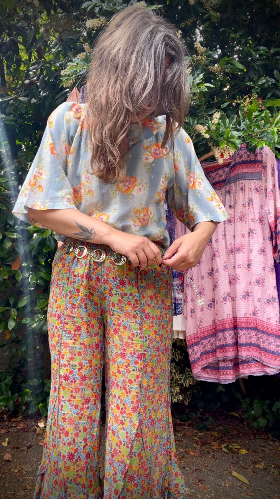 Floral Flared Trousers