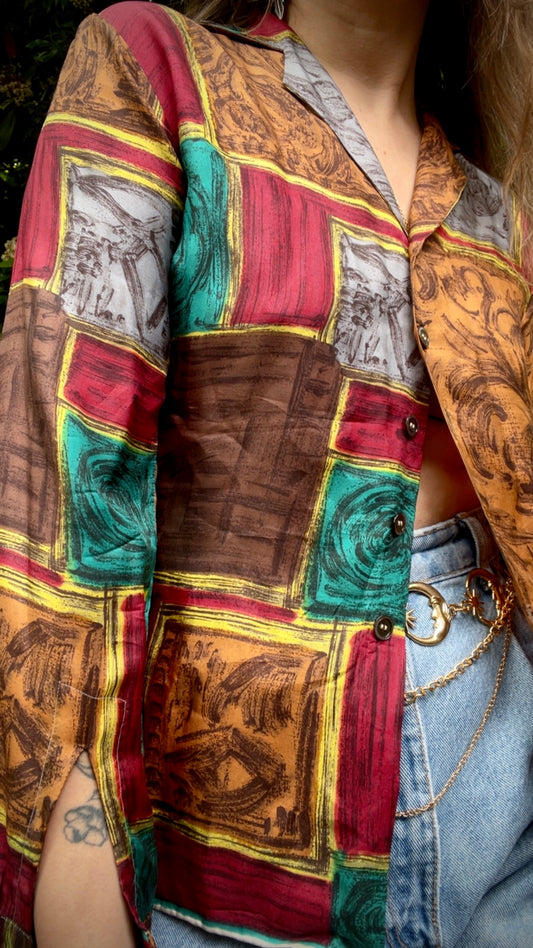 Silk Scarfprint Shirt
