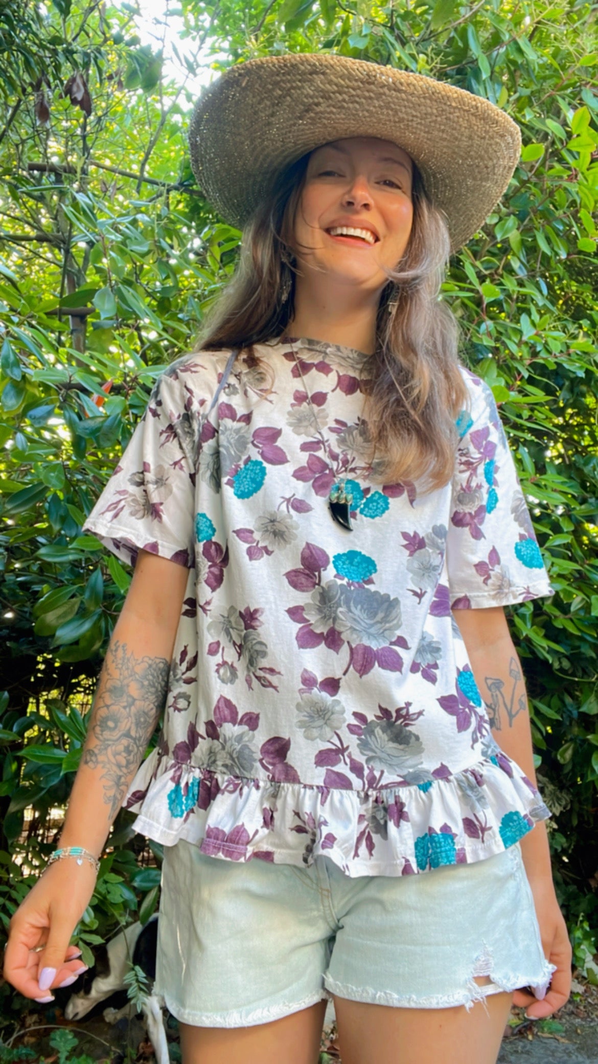 Flower Ruffle T-Shirt