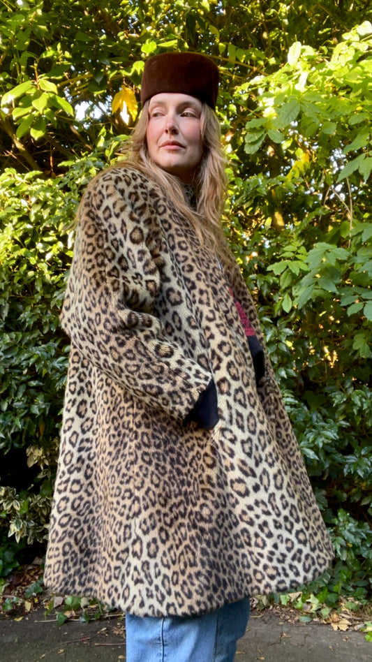 Faux Leopard Coat