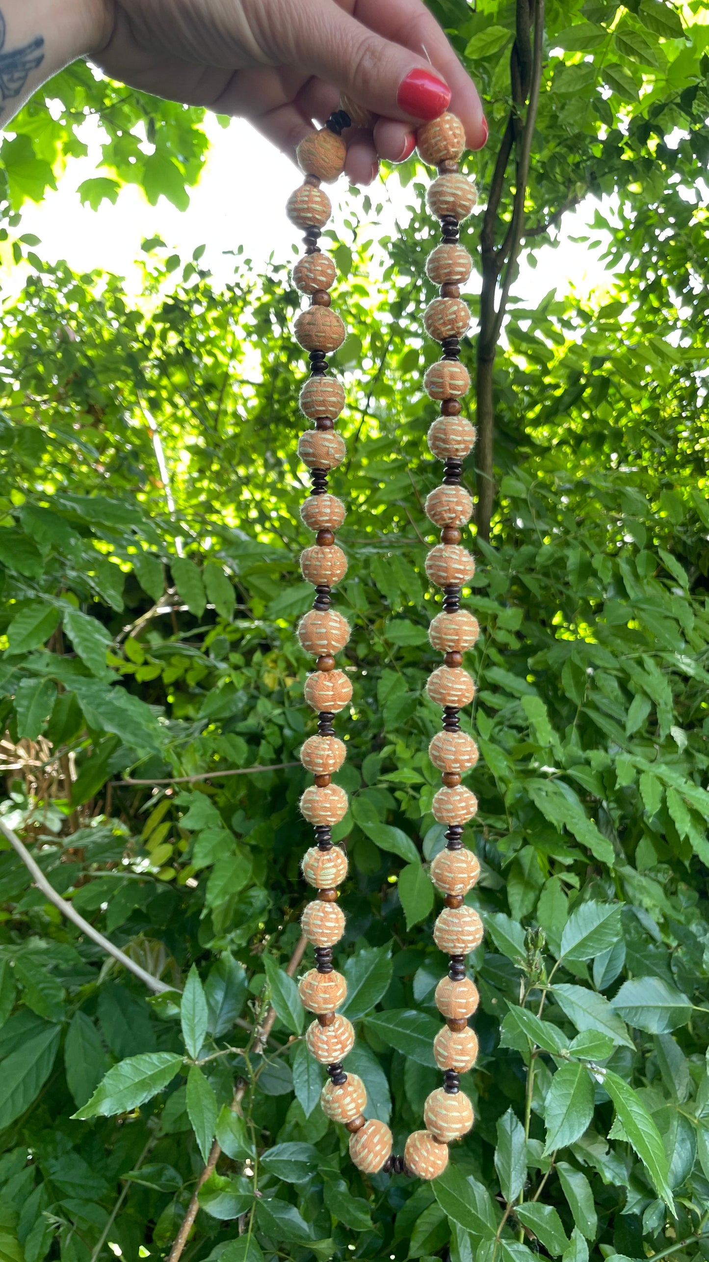 Fabric Bead Necklaces