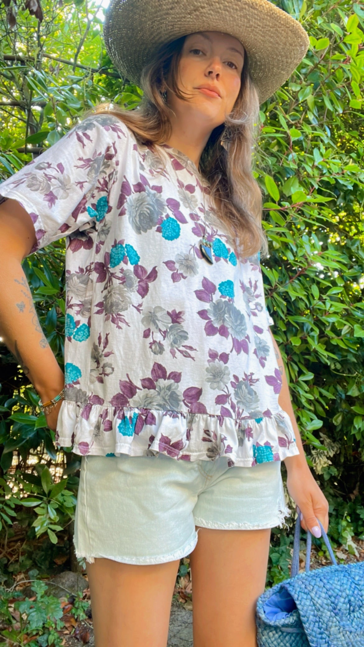 Flower Ruffle T-Shirt