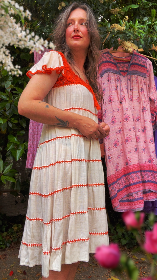 Gauze & Crochet Dress