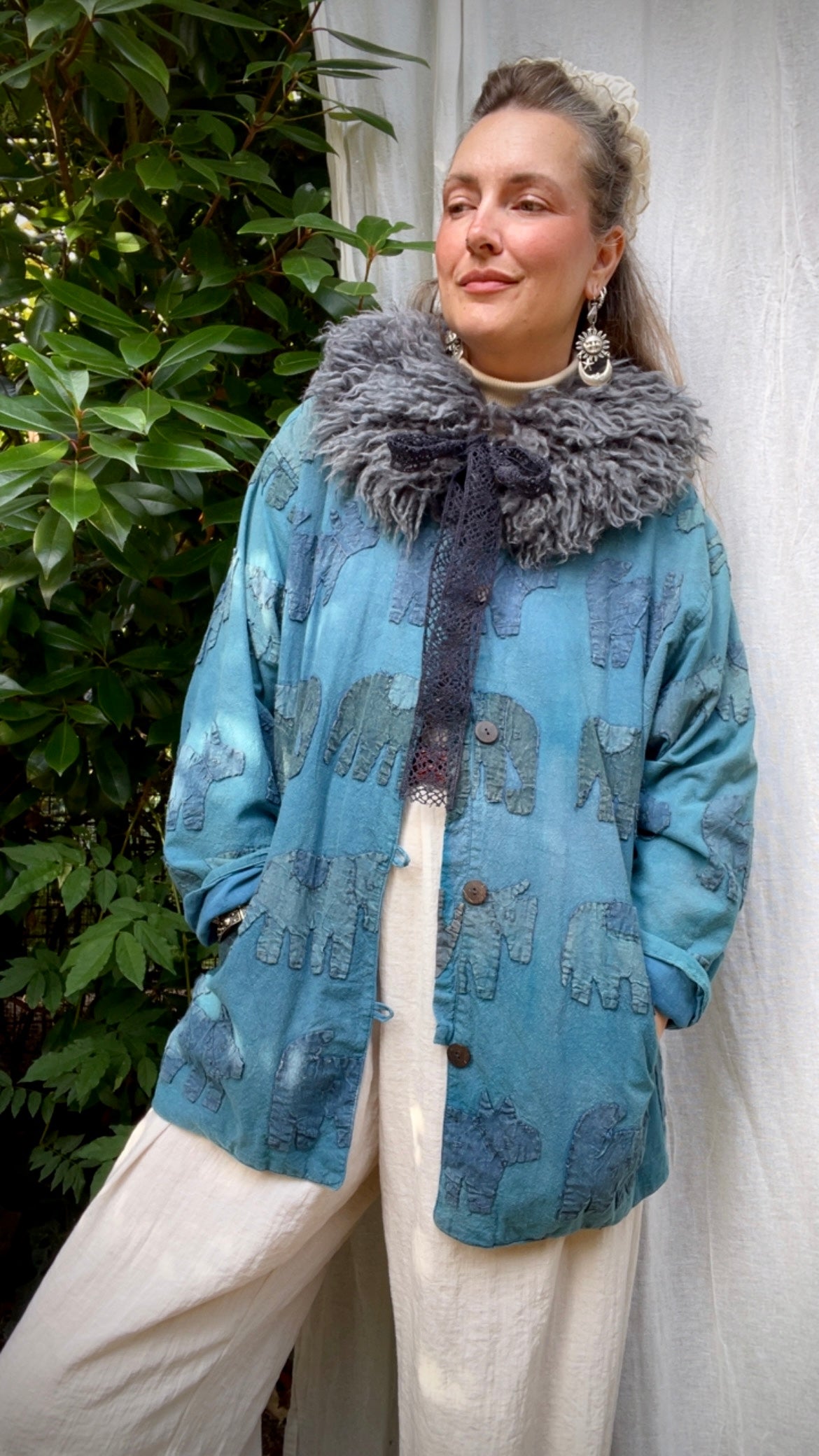 Silver Grey Shearling Collar