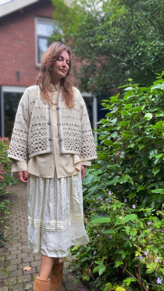 Neutral Wool Cardigan/ Jacket