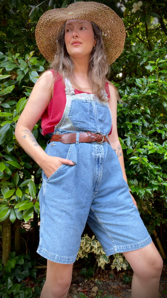 90s Denim Short Dungarees