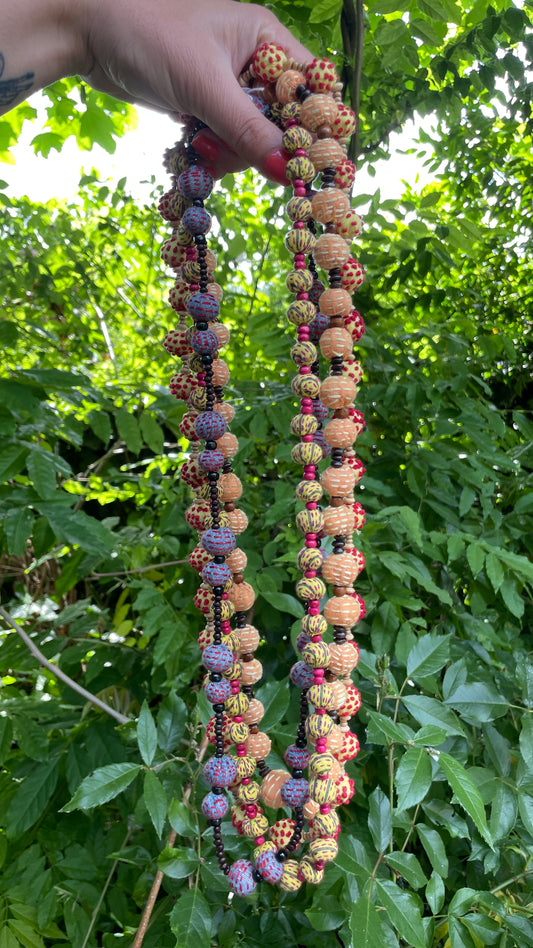 Fabric Bead Necklaces