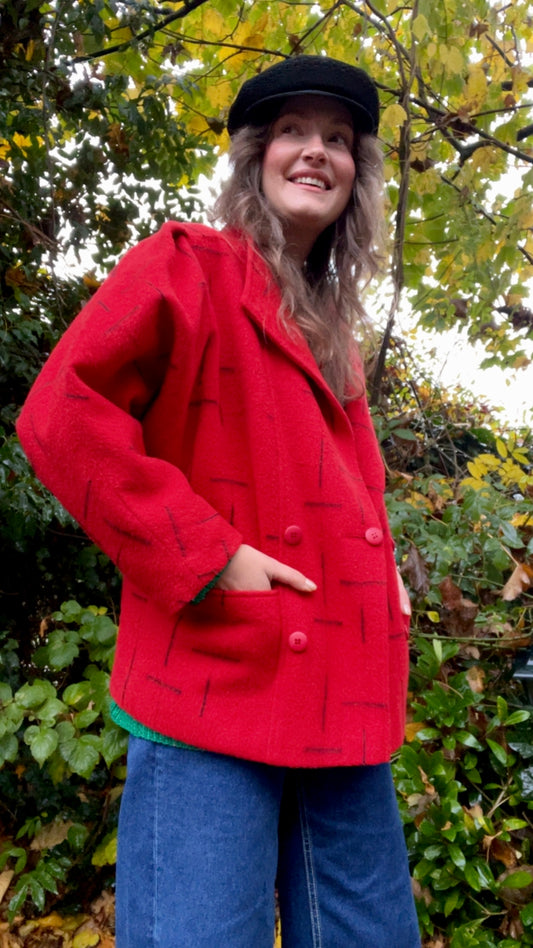 80s Red Coat