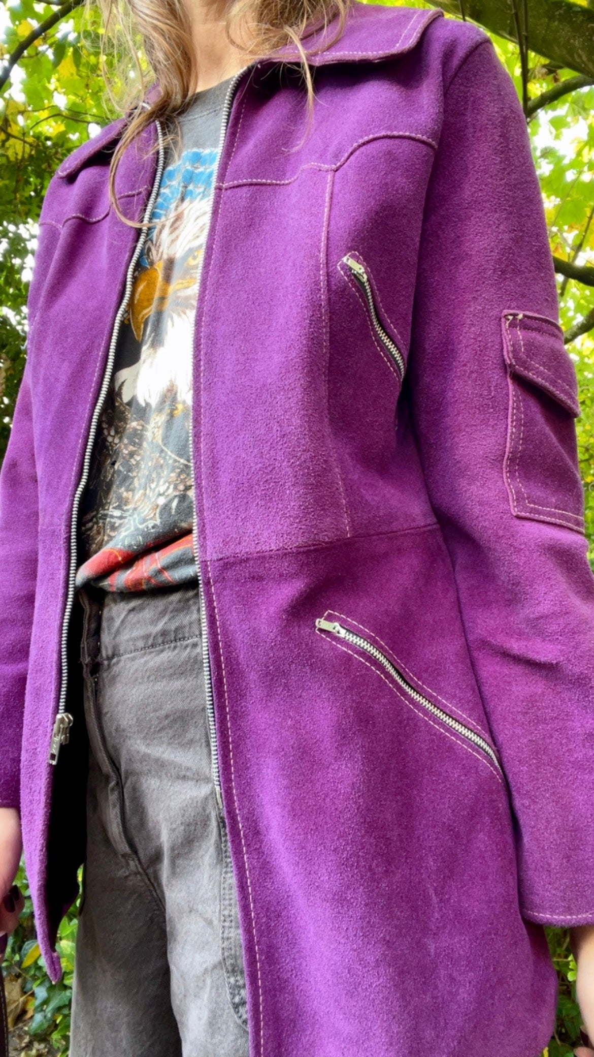 70s Purple Suede Jacket