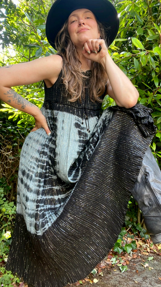 Gauze & Lurex Boho Dress