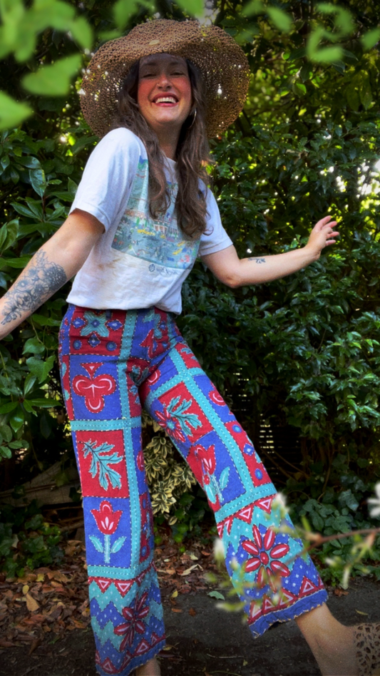 Patchwork Printed Trousers
