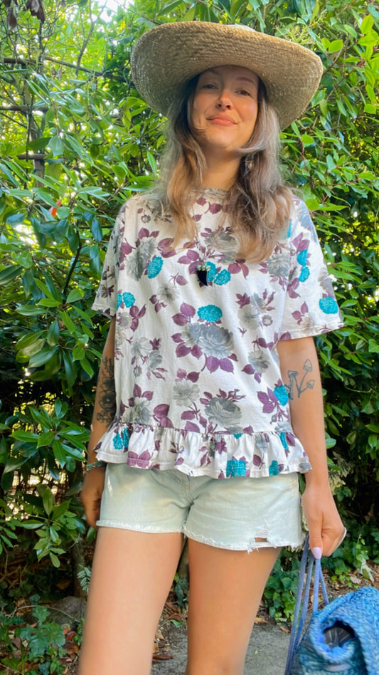 Flower Ruffle T-Shirt