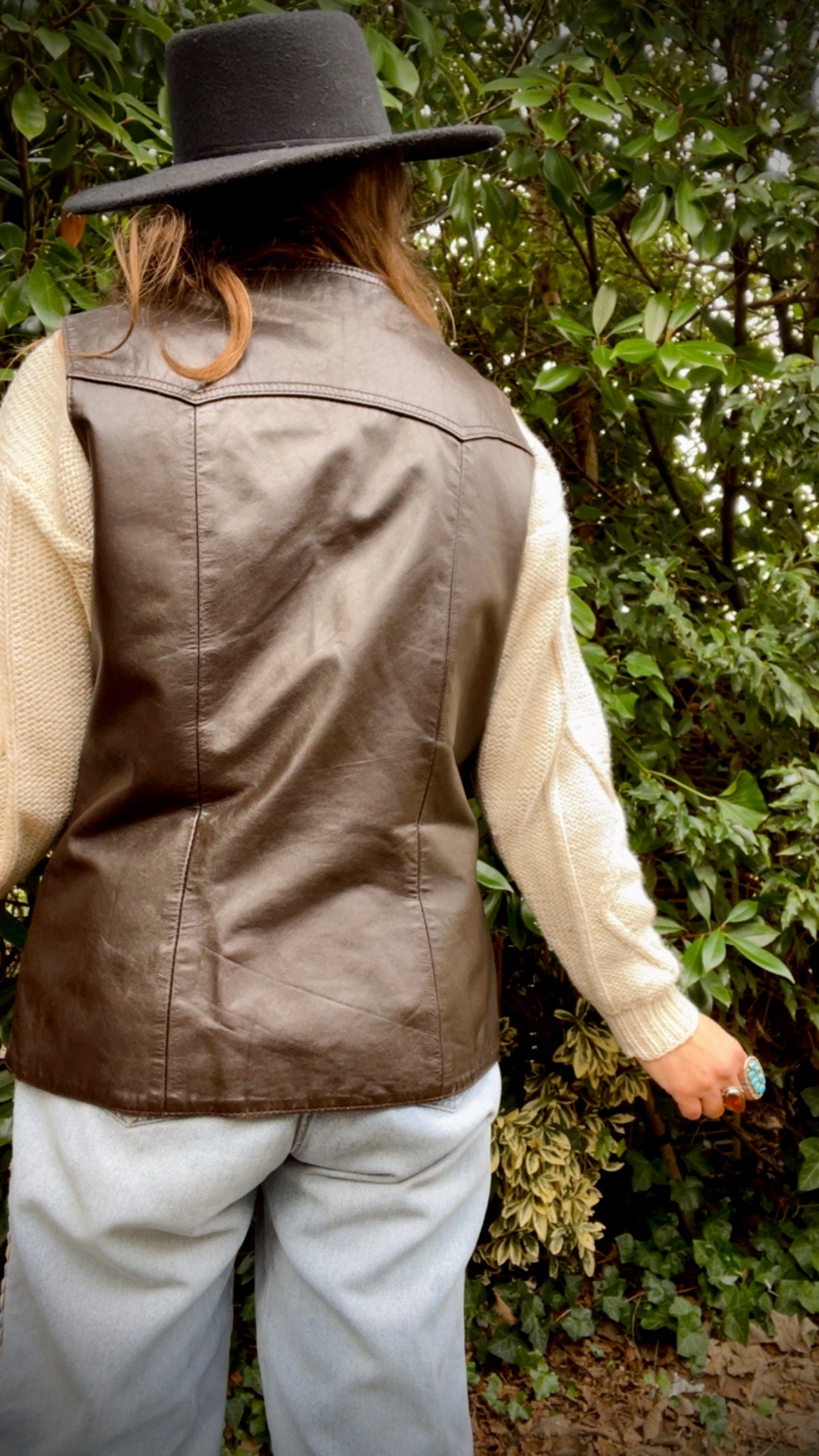 70s Leather Waistcoat