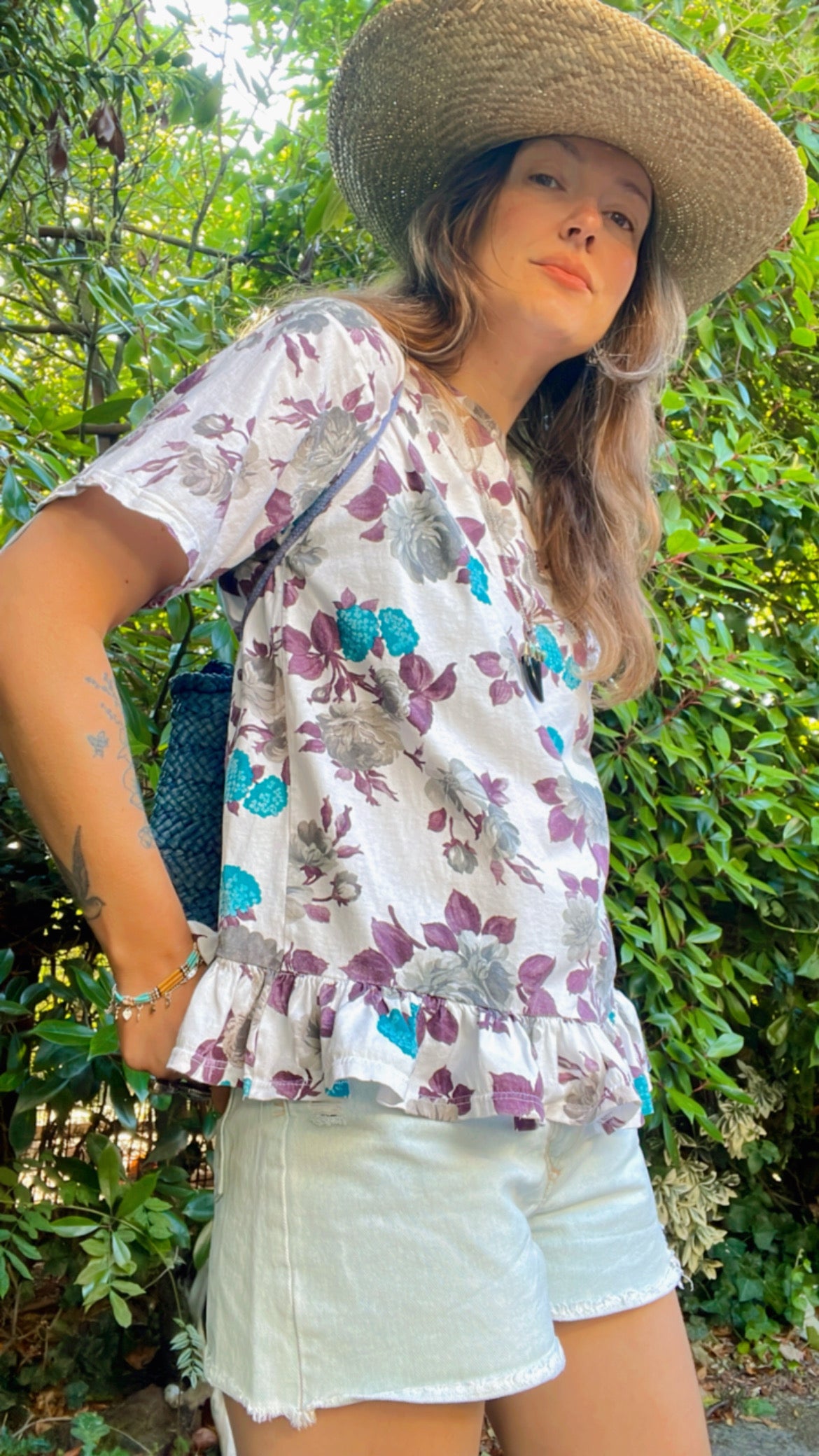 Flower Ruffle T-Shirt