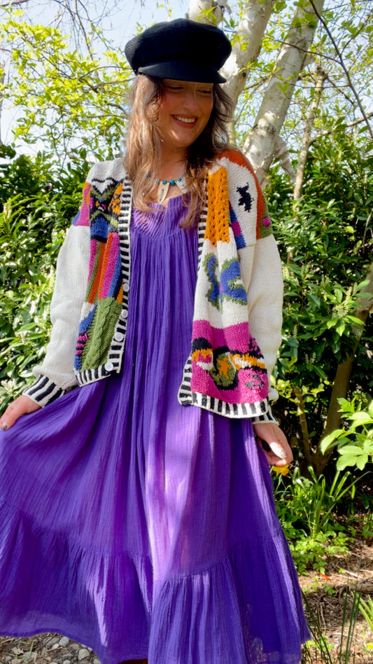 90s Colorful Cardigan