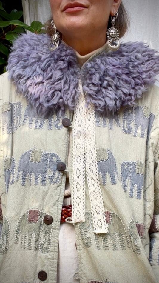 Medium Lilac Shearling Collar