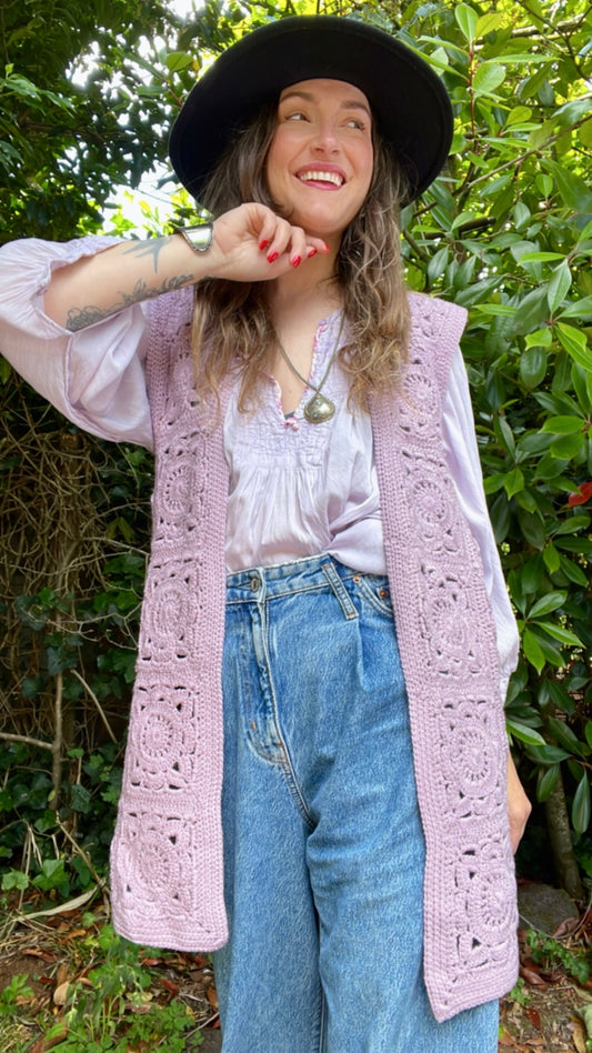 Lilac Crochet Waistcoat