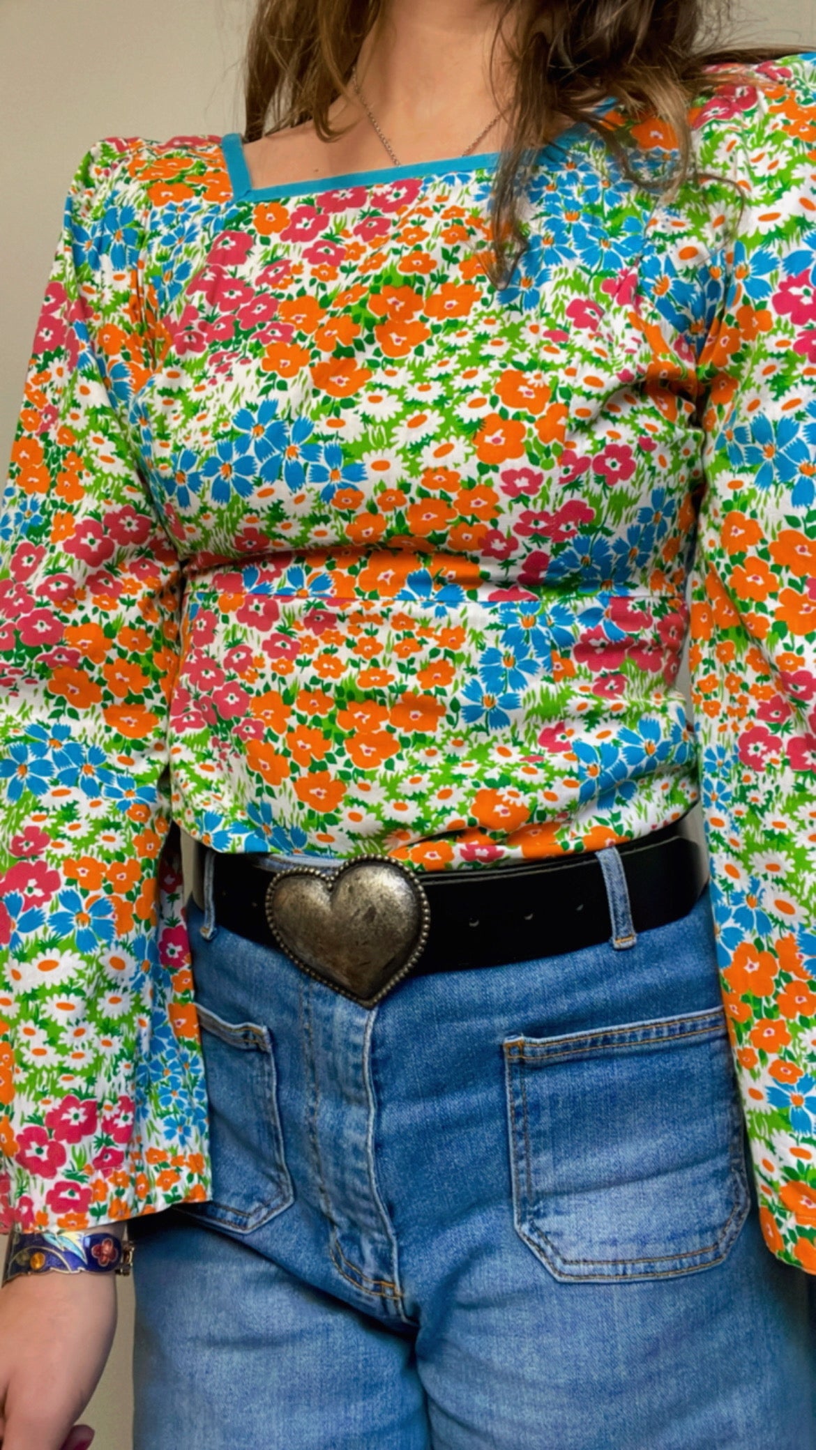 60s Floral Top