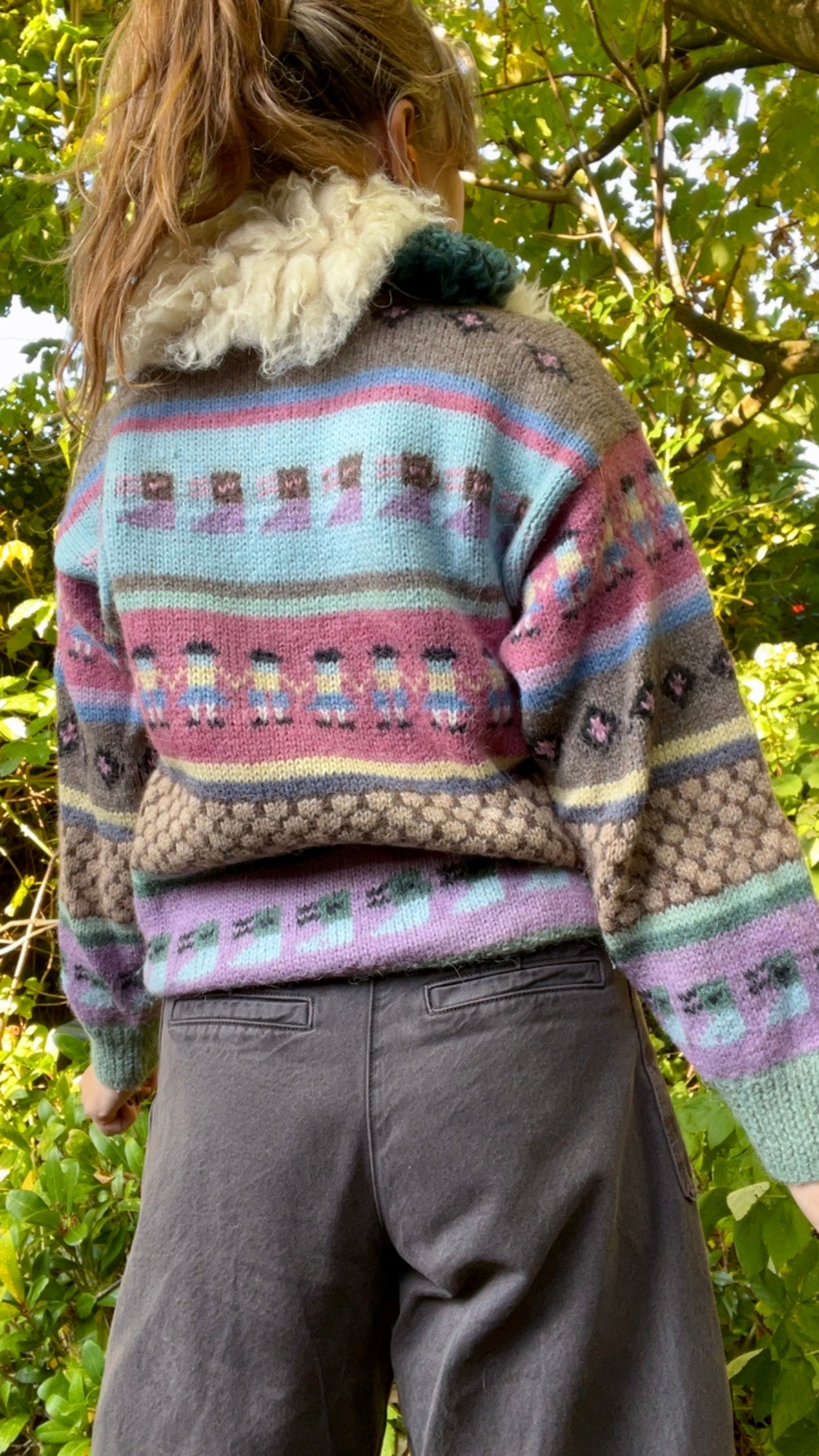 Reworked Patchwork Shearling Collar