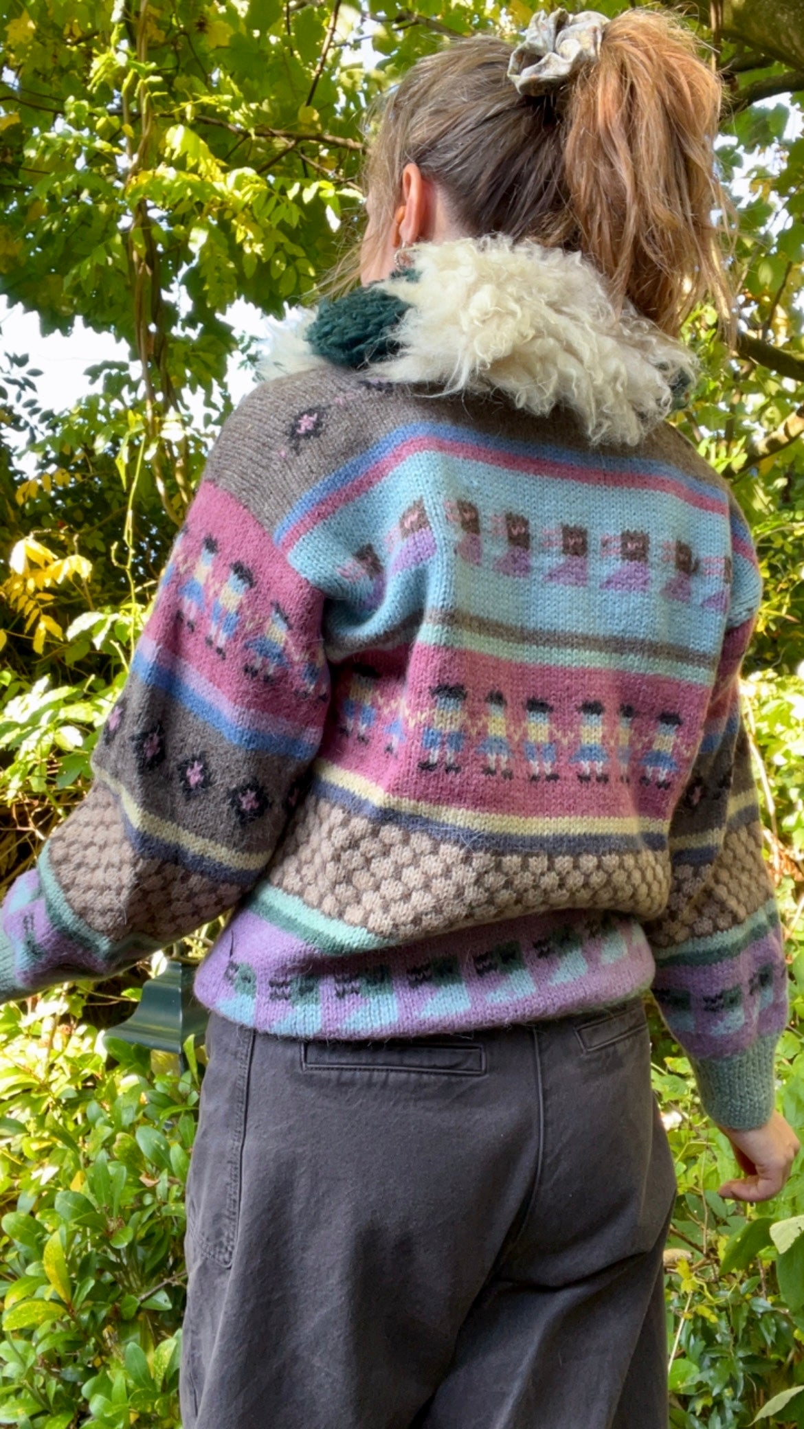Reworked Patchwork Shearling Collar