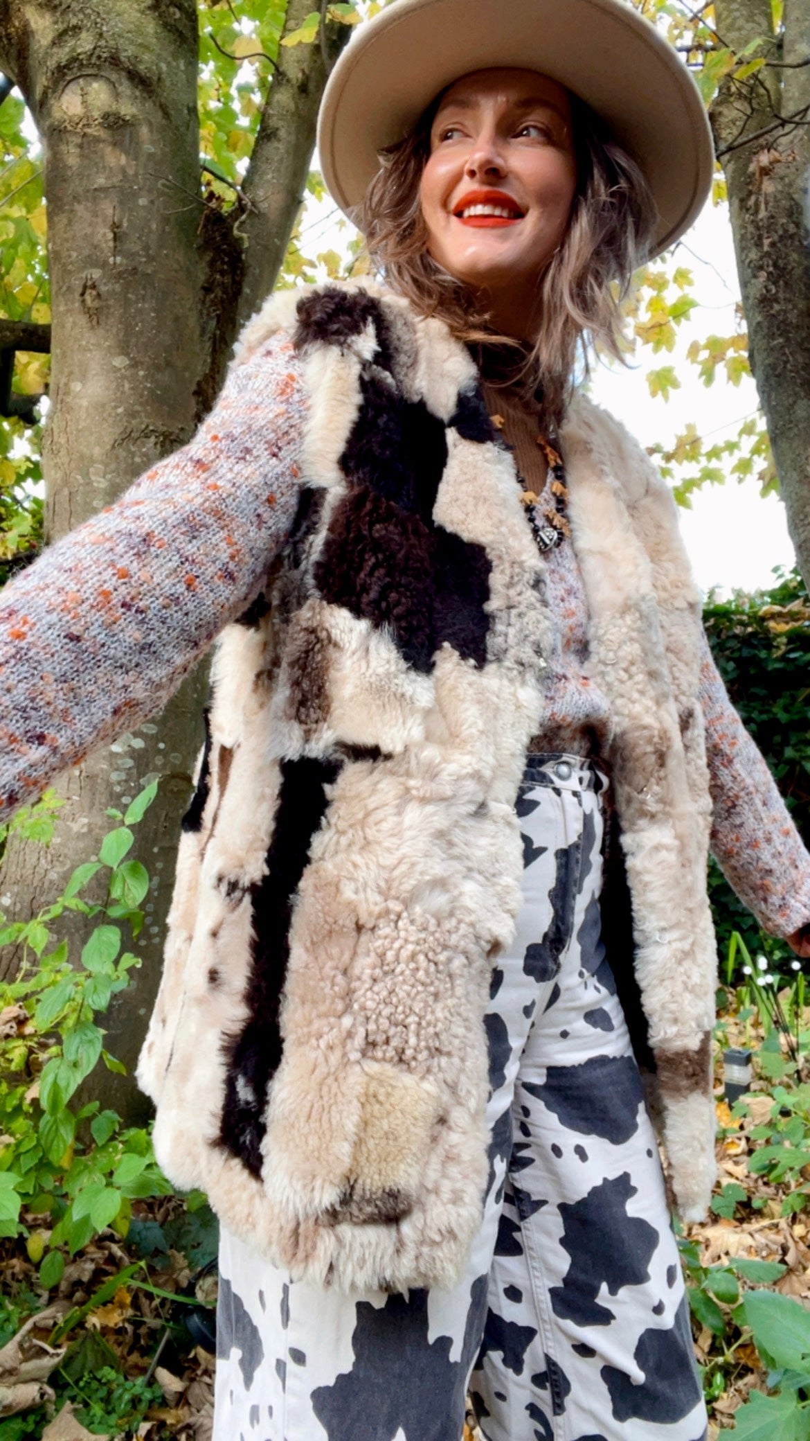 Shearling Patchwork Waistcoat