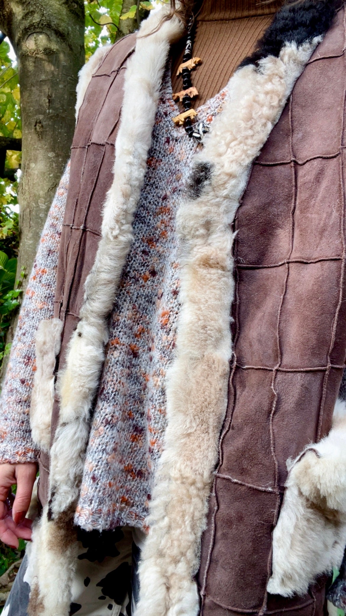 Shearling Patchwork Waistcoat
