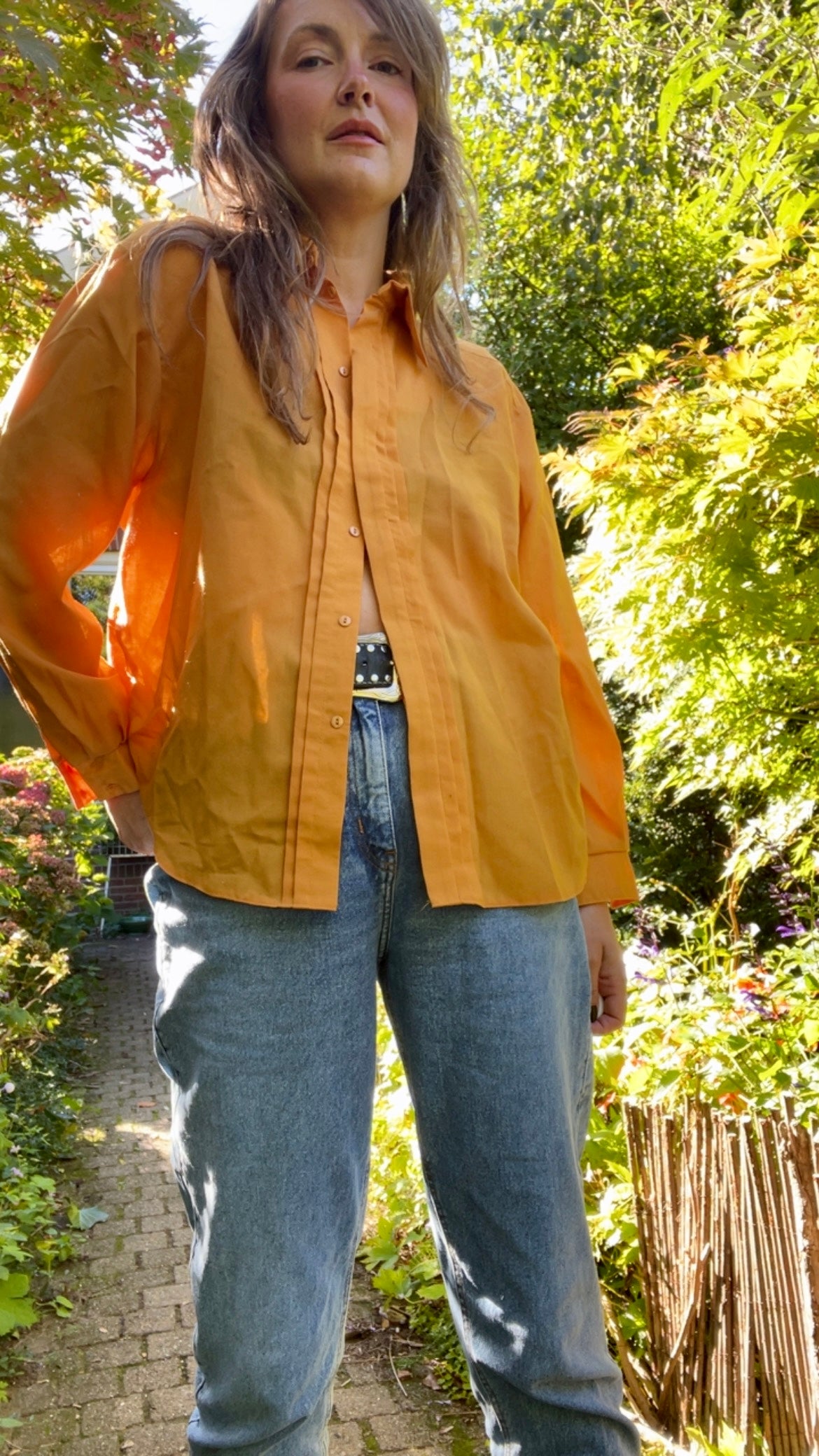 Golden Pleated LS Shirt