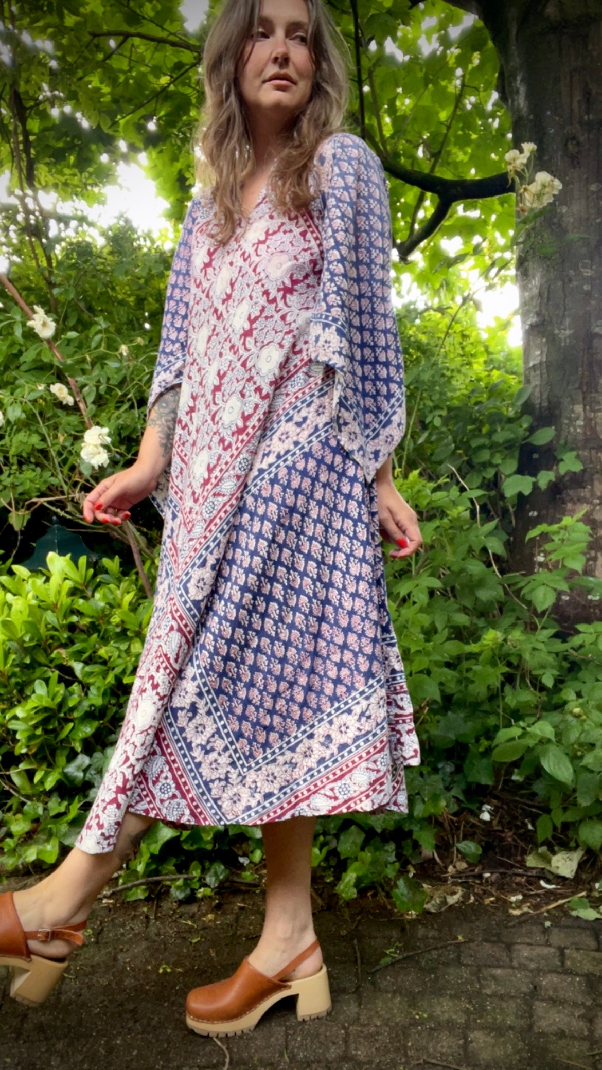 Cotton Blockprint Maxi Dress