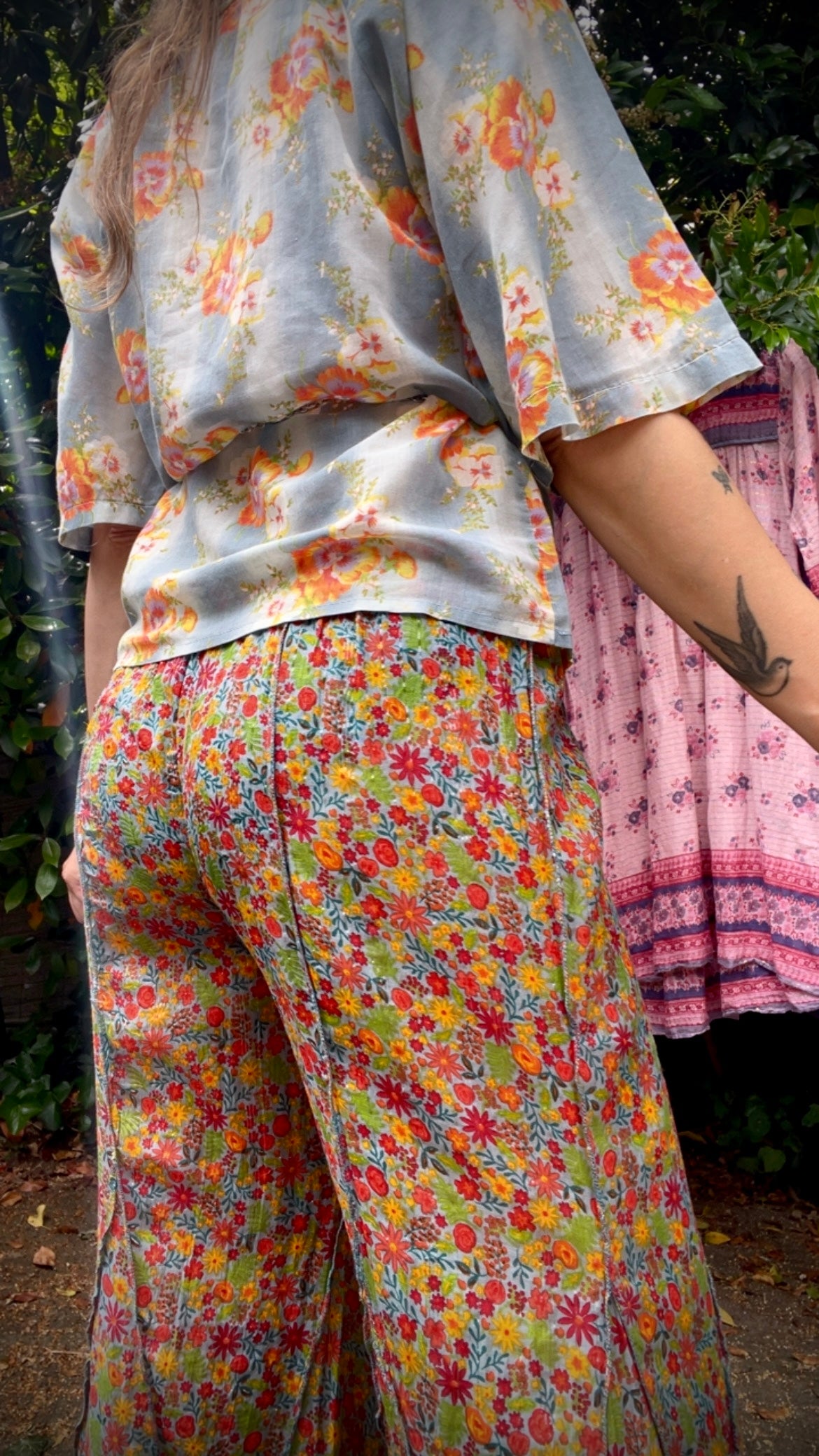 Floral Flared Trousers