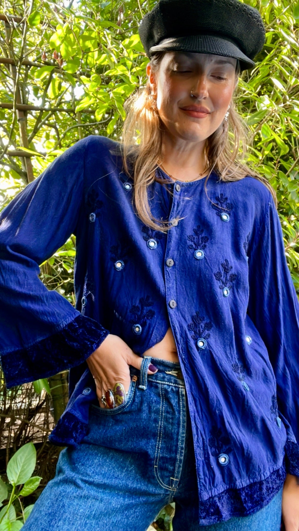 Indigo Hippie Top