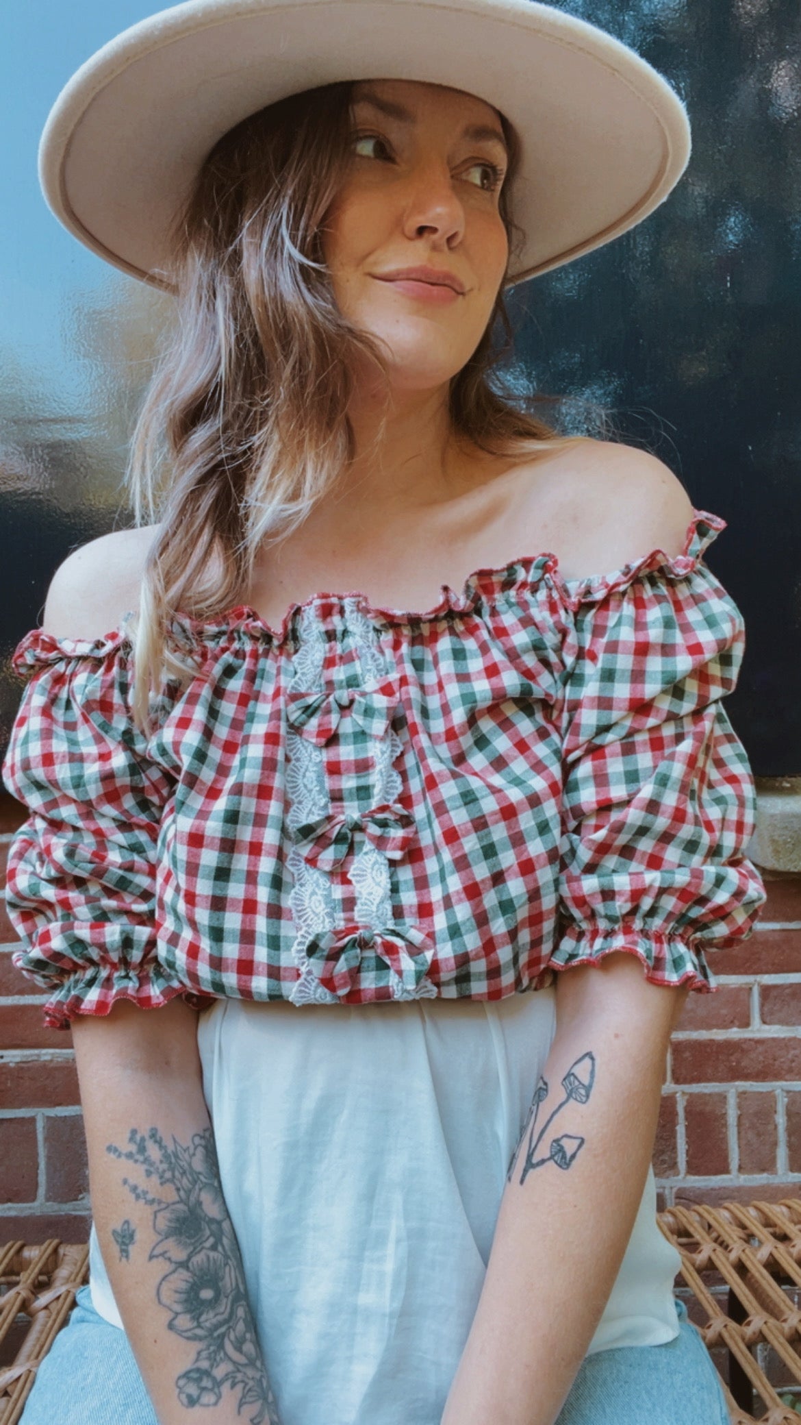 Checkered Cropped Top