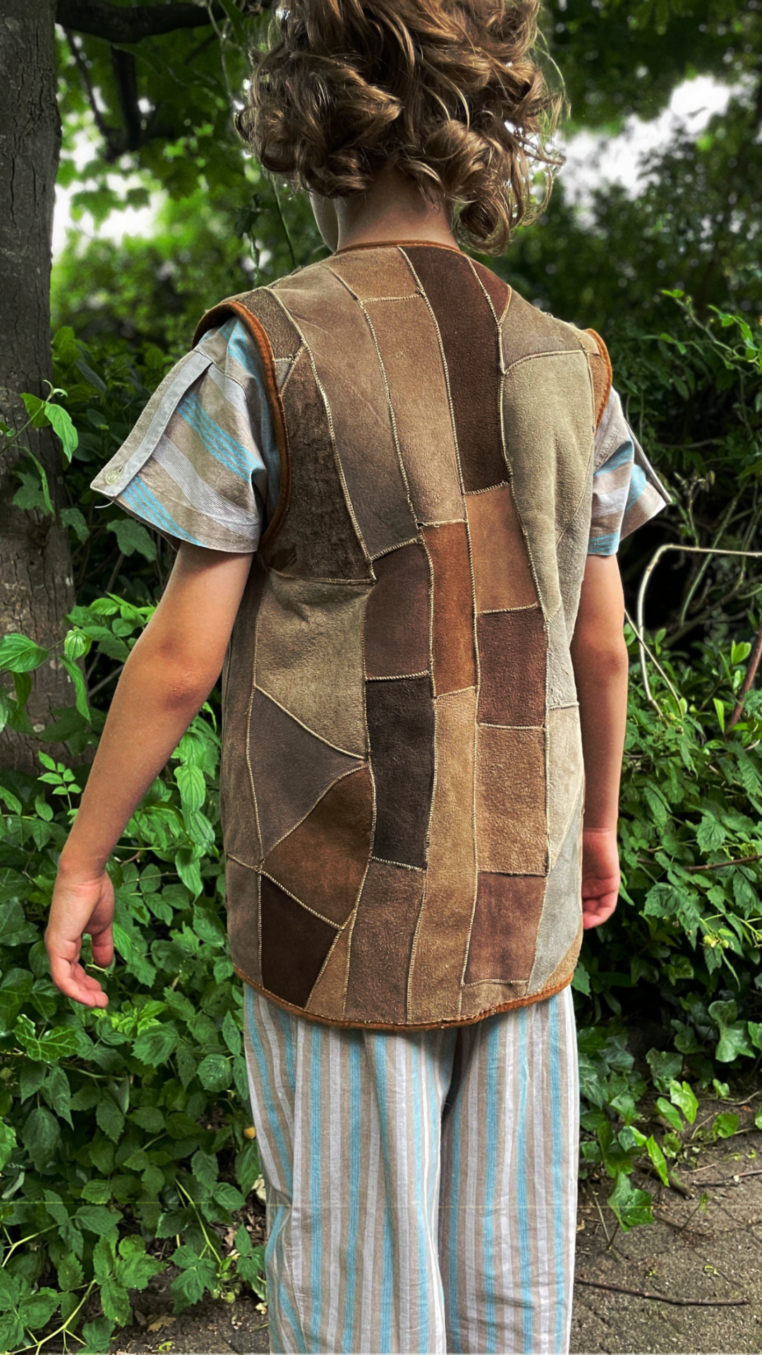 Patchwork Shearling Waistcoat
