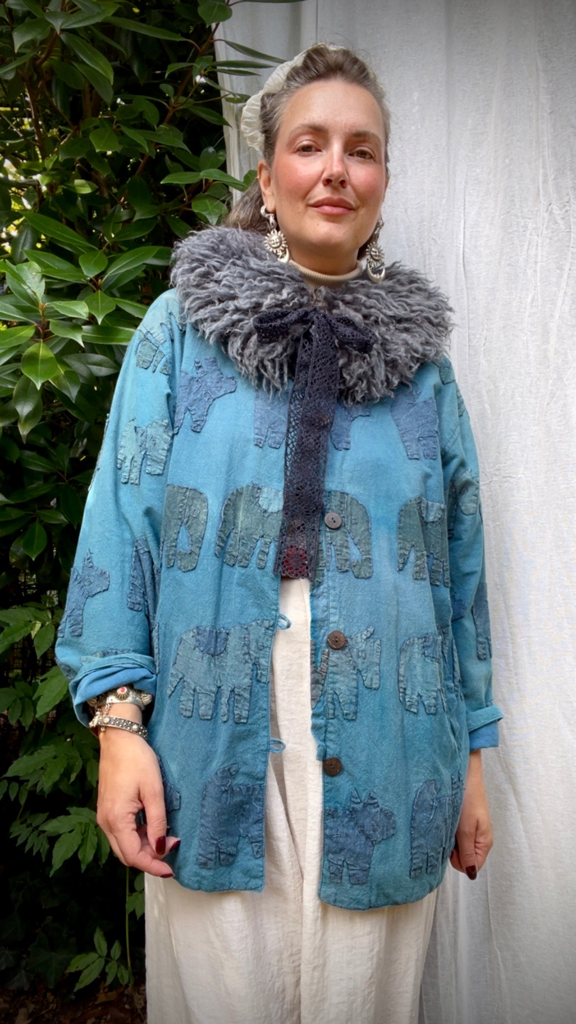 Silver Grey Shearling Collar