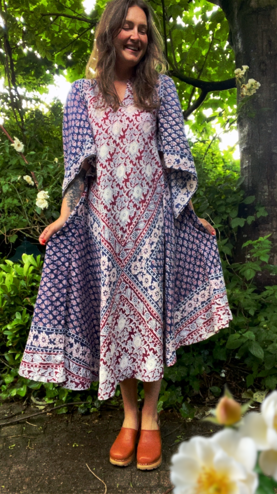 Cotton Blockprint Maxi Dress