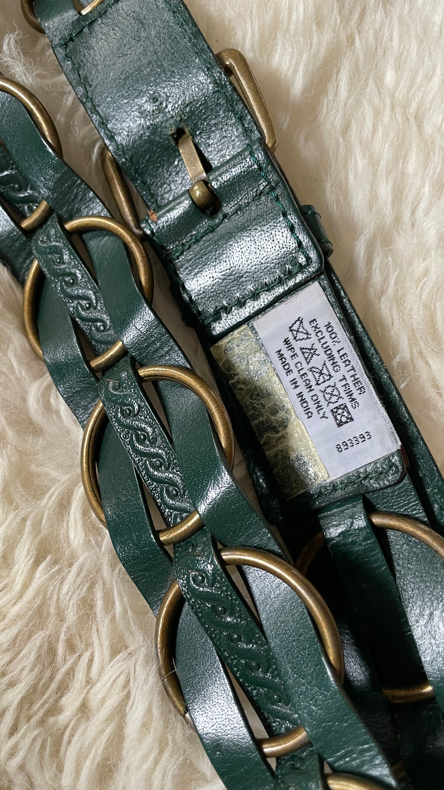 Metal & Leather woven belt