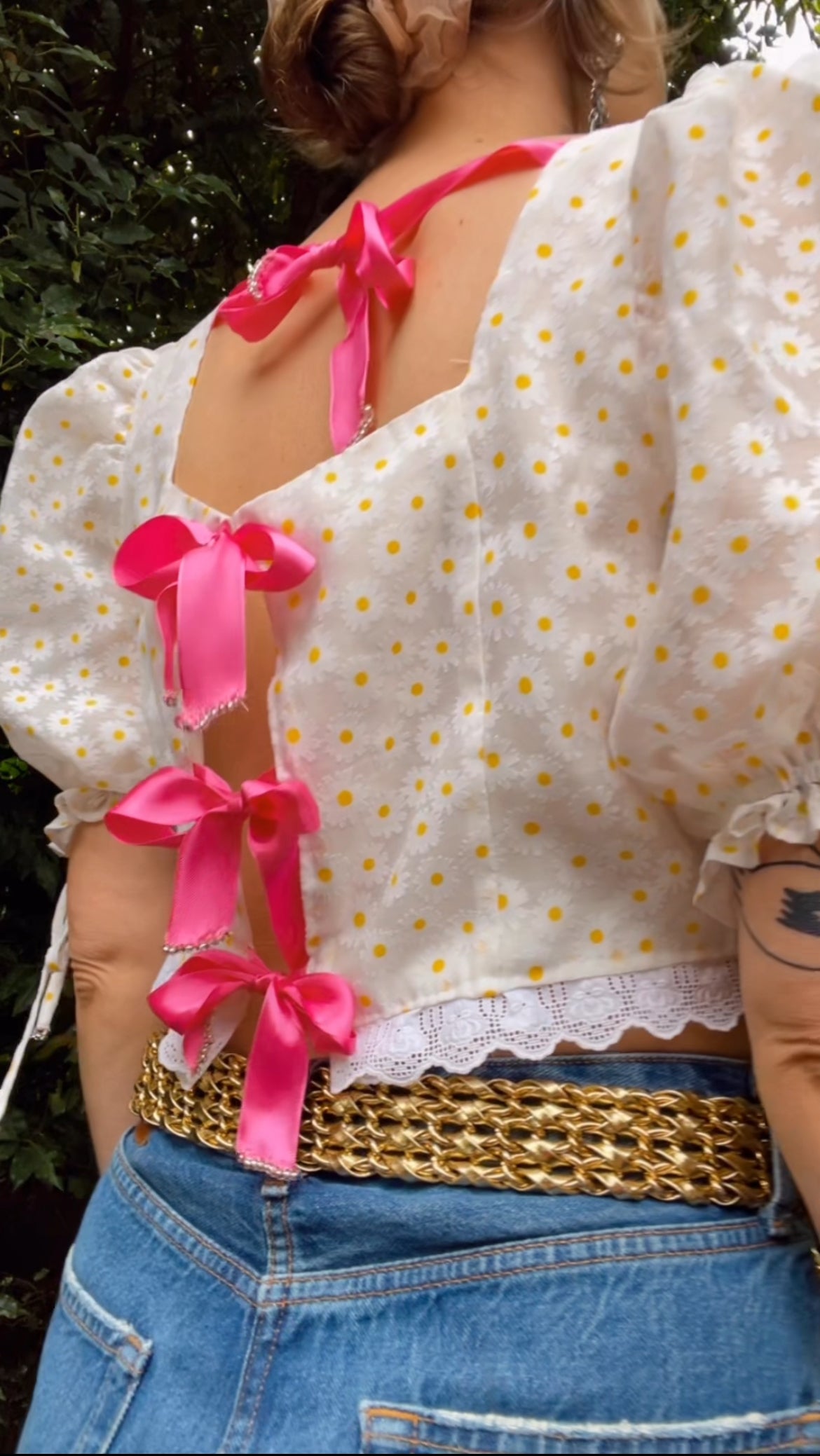 Reworked • Daisy & Bow Top