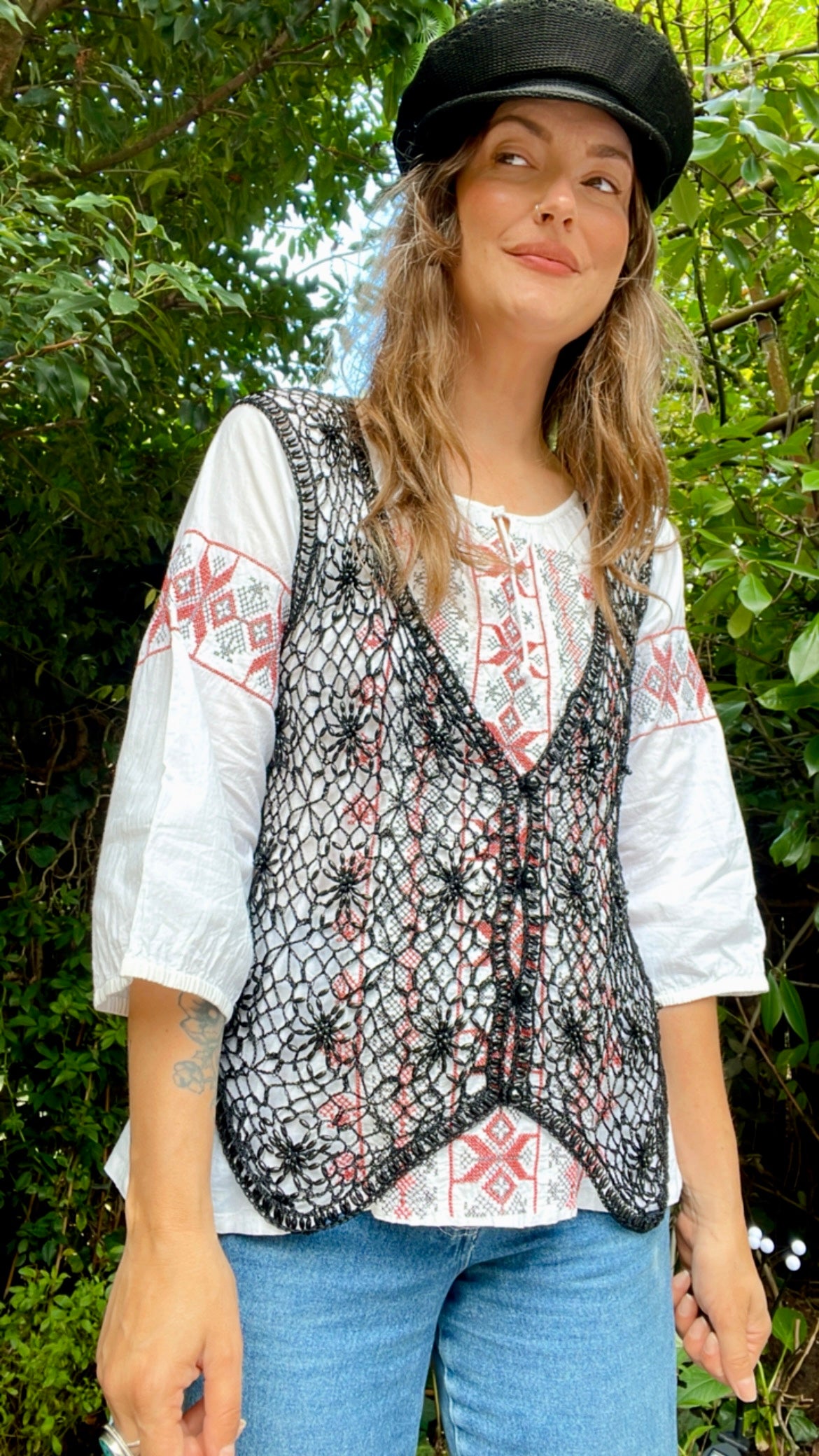 Beaded Crochet Waistcoat