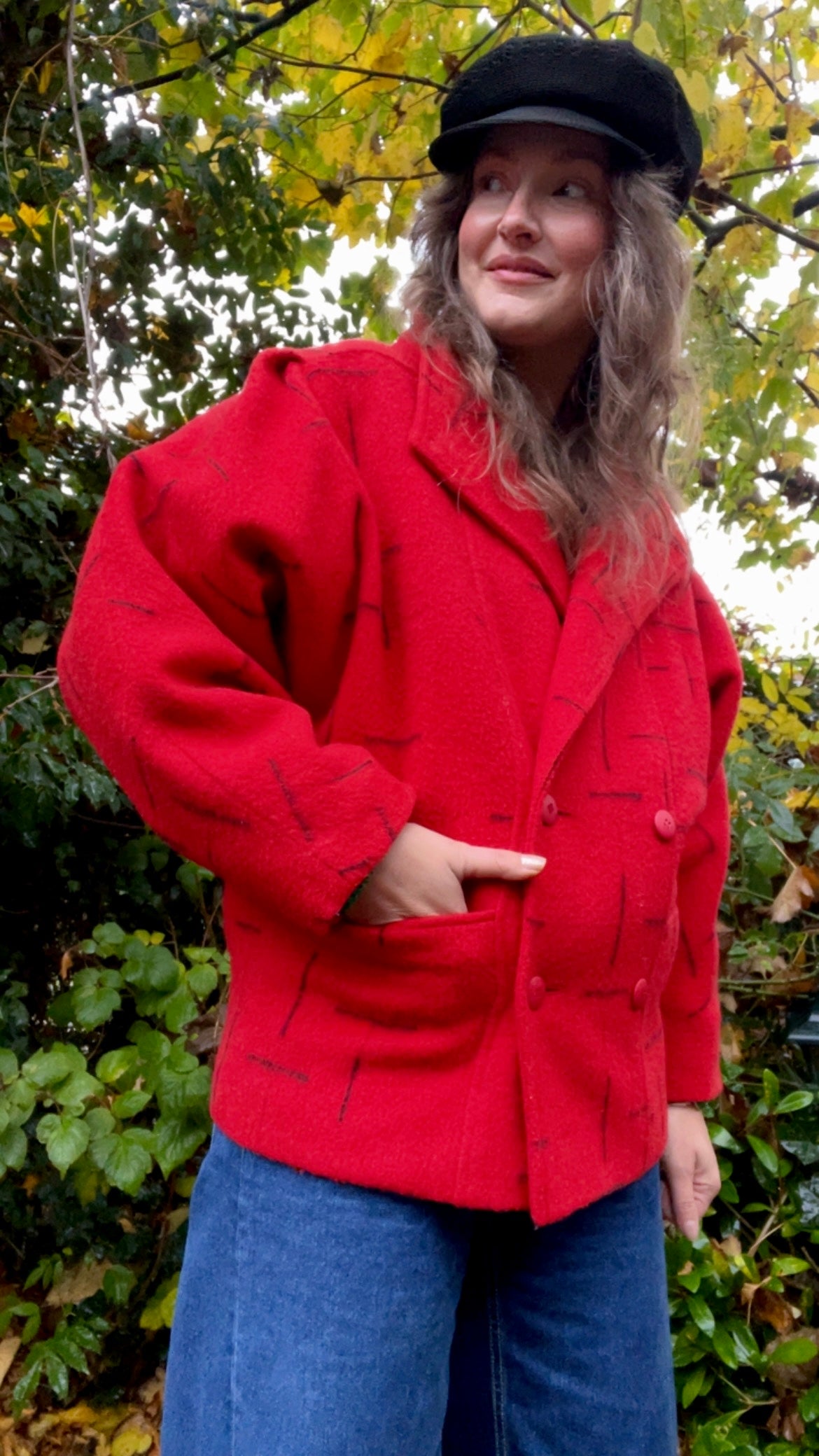 80s Red Coat