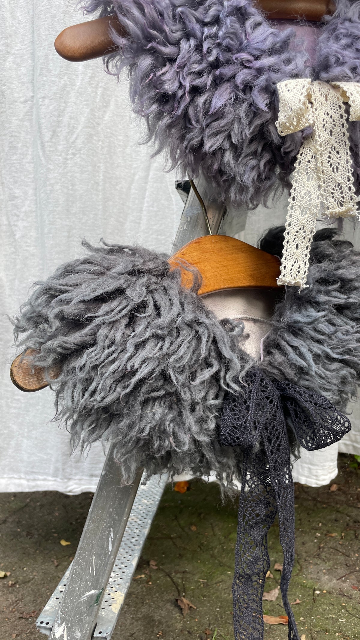 Silver Grey Shearling Collar